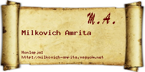 Milkovich Amrita névjegykártya